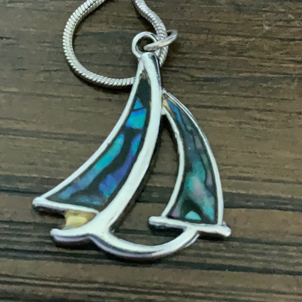 Vintage Sailboat pendant with chain